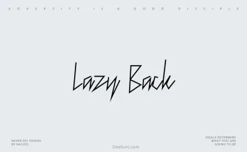 Lazy Back Font
