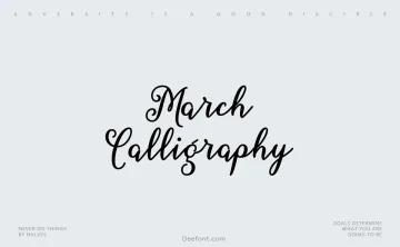 March Calligraphy Font