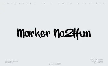 Marker No2Hun Font