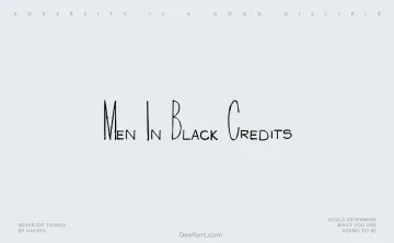 Men In Black Credits Font