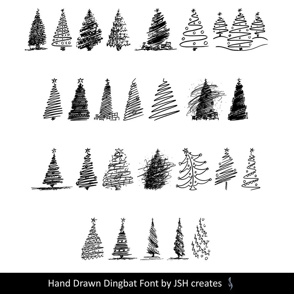 Merry Christmas Trees Font