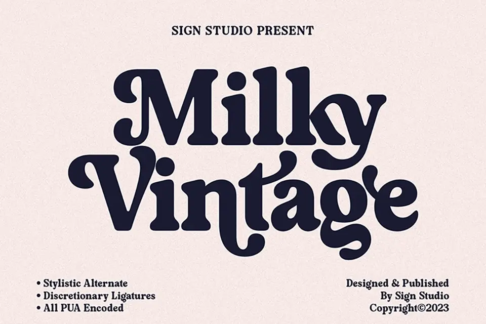 Milky Vintage Font
