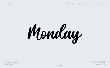 Monday Script Font