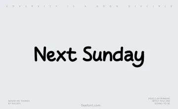 Next Sunday Font