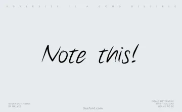 Note this! Font
