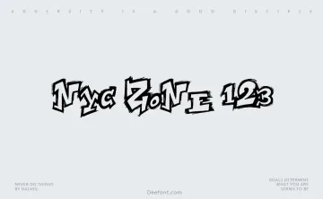 NYC Zone 123 Font