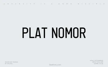 Plat Nomor Font