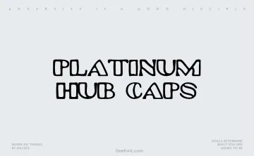 Platinum Hub Caps Font