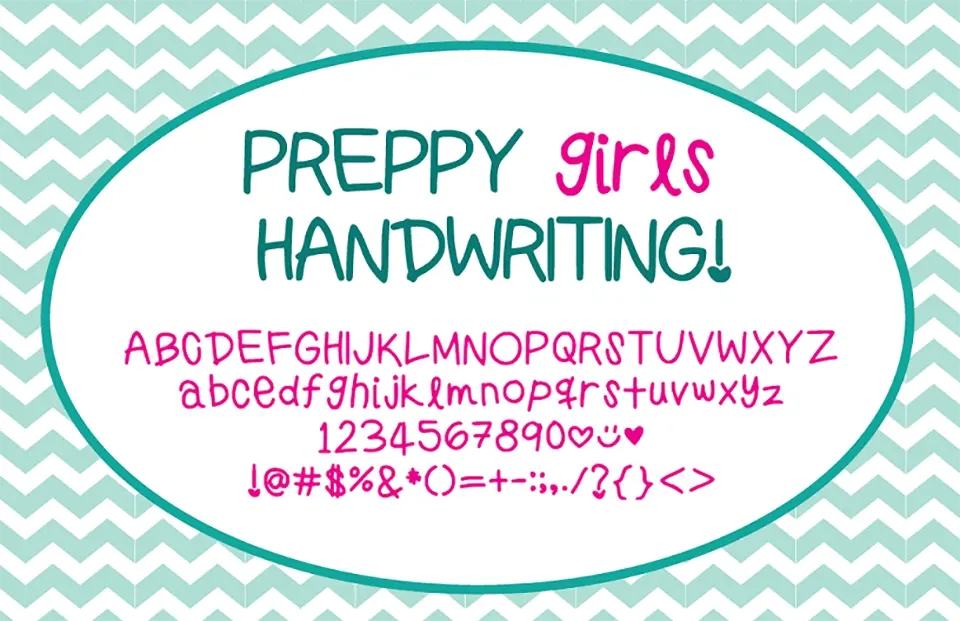 Preppy Girls Handwriting Font