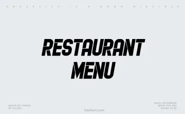 Restaurant Menu Font