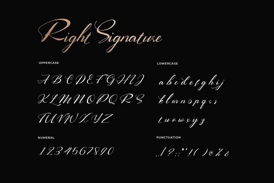 Right Signature Font