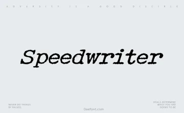 Speedwriter Font