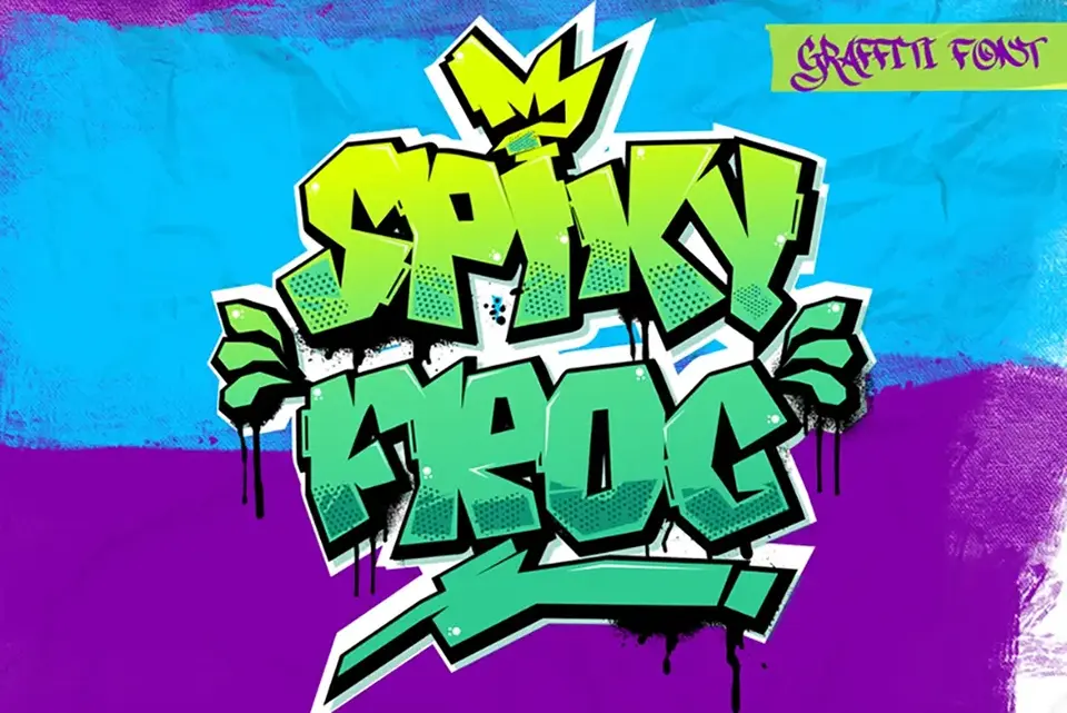 Spiky Frog Graffiti Font