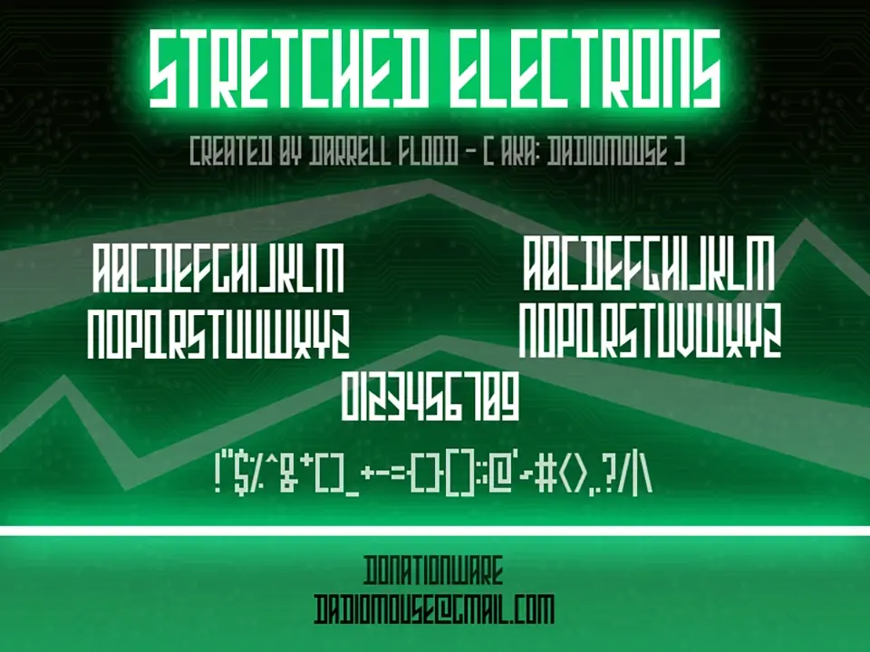 Stretched Electrons Font