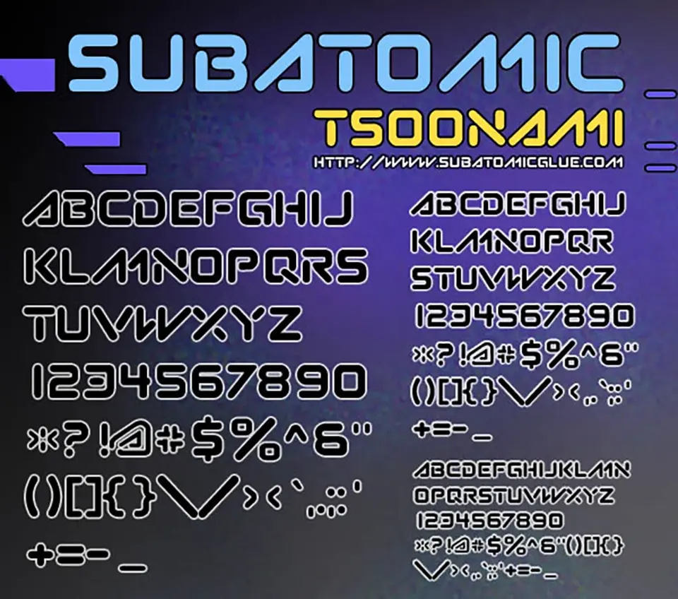 Subatomic Tsoonami Font