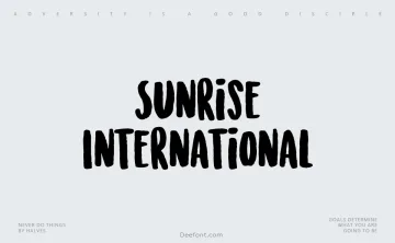 Sunrise International Font