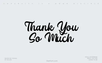 Thank You So Much Font