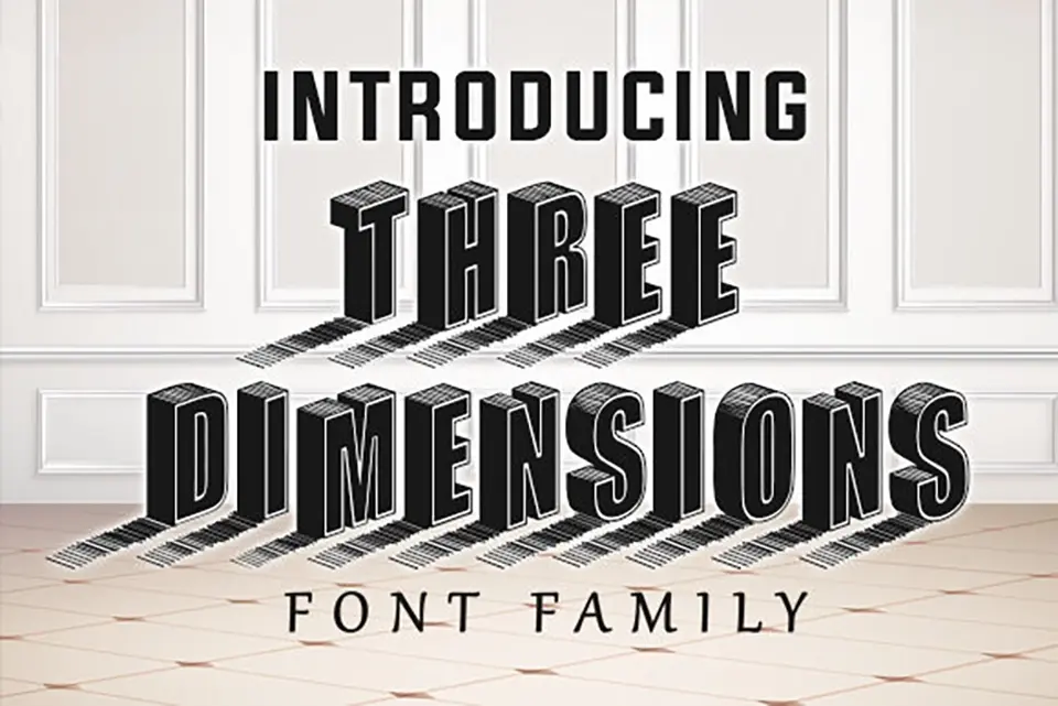 Three Dimensions Font