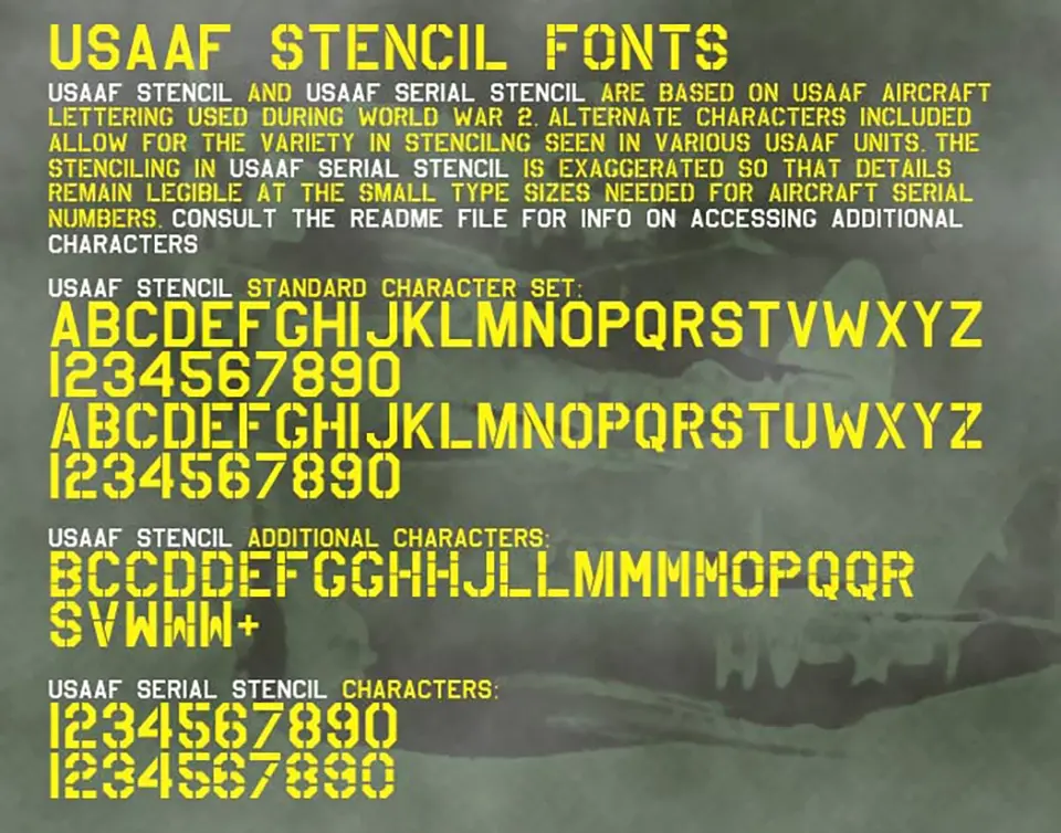 USAAF Stencil Font