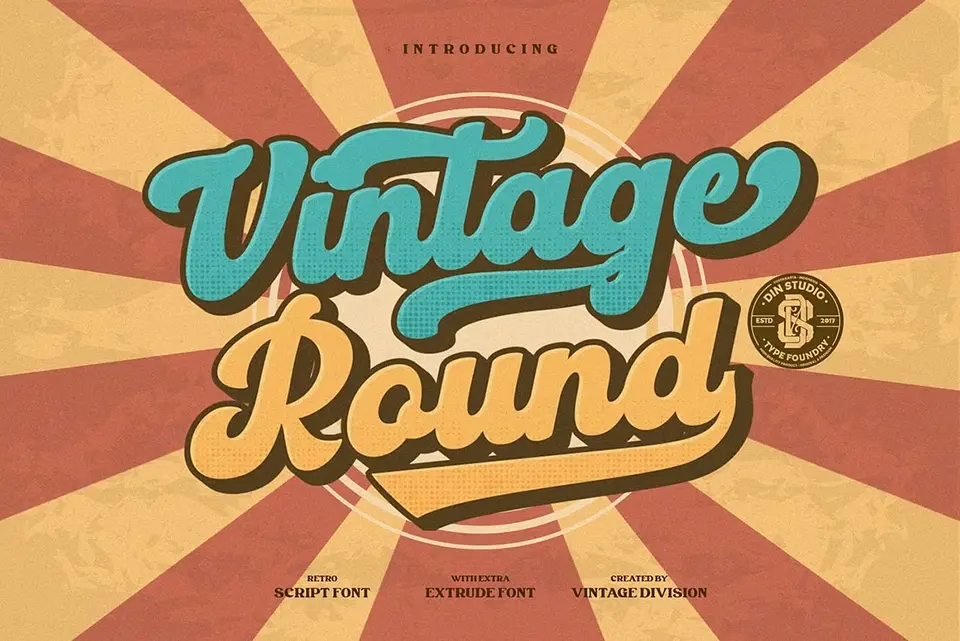 Vintage Round Font