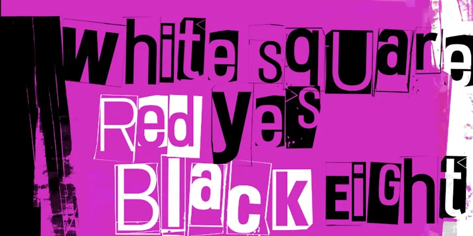 White Square Red Yes Black Eight Font