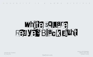 White Square Red Yes Black Eight Font