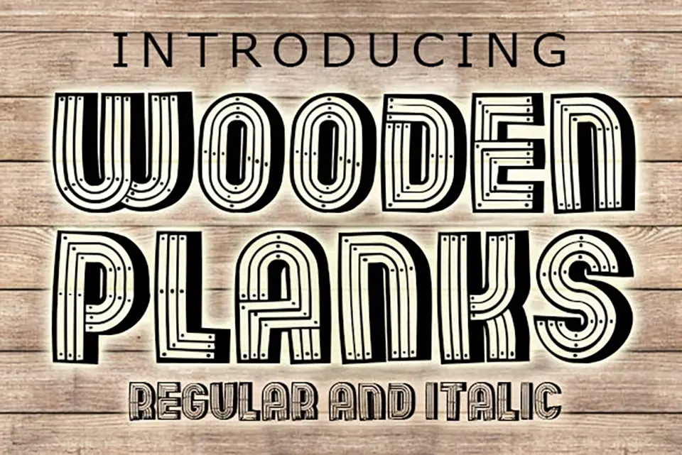 Wooden Planks Font