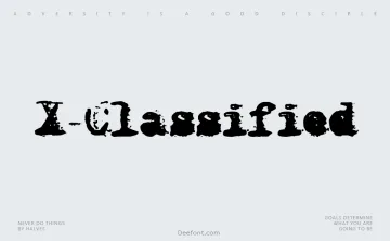 X-Classified Font
