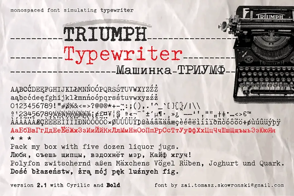 zai Triumph Typewriter Font