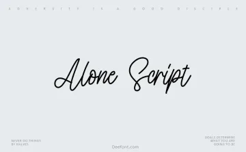 Alone Script Font