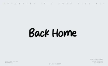 Back Home Font