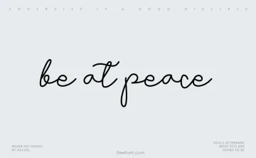 Be at Peace Font