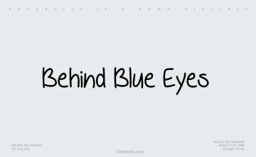 Behind Blue Eyes Font