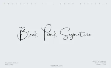 Black Pink Signature Font