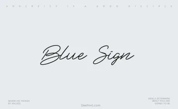 Blue Sign Font
