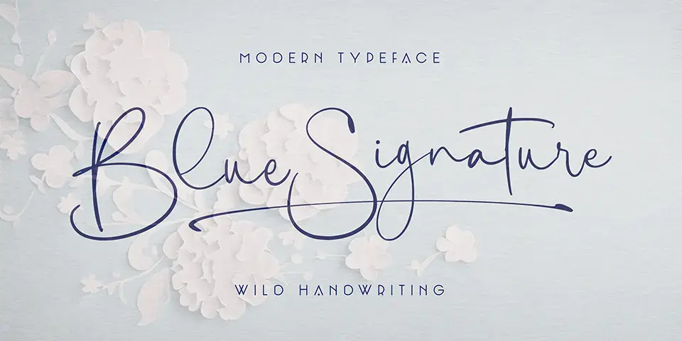 Blue Signature Font