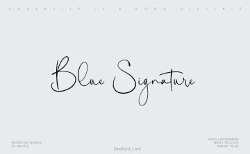 Blue Signature Font