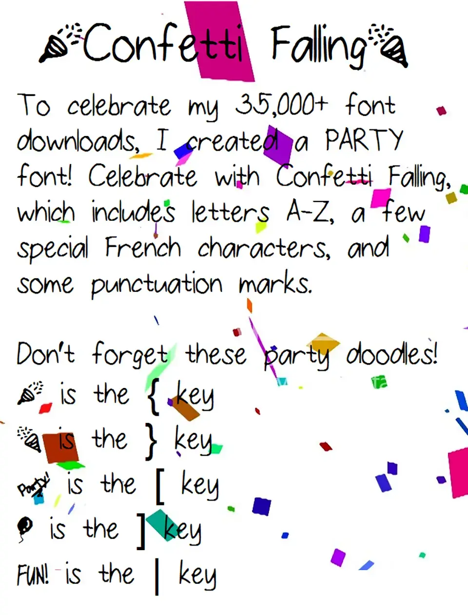 Confetti Falling Font