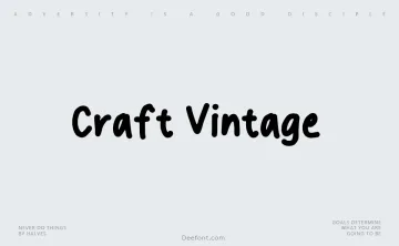 Craft Vintage Font