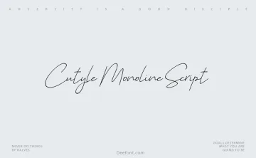 Cutyle Monoline Script Font