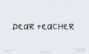 Dear Teacher Font