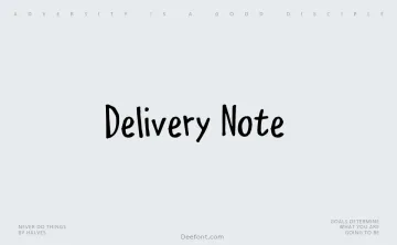 Delivery Note Font