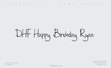 DHF Happy Birthday Ryan Font