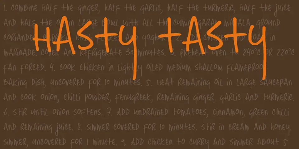 DK Hasty Tasty Font