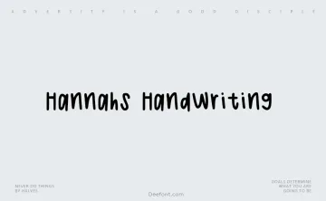 Hannahs Handwriting Font