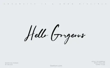 Hello Gorgeous Script Font