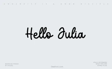 Hello Julia Font