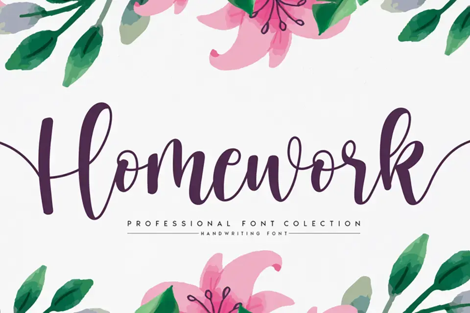 Homework Script Font