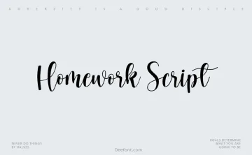 Homework Script Font