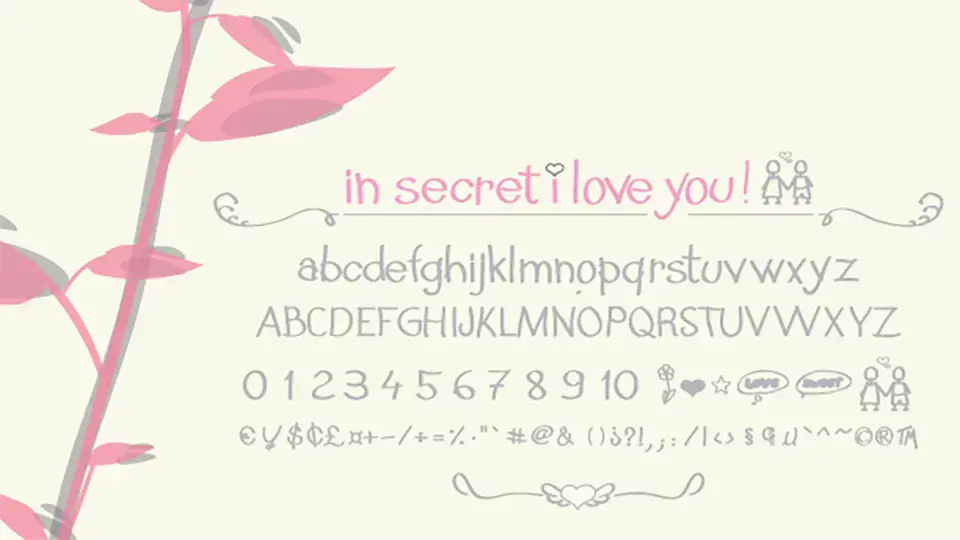 In Secret i Love You Font